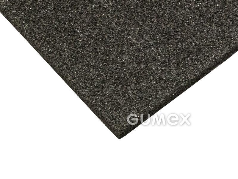 Mikroporézní pryž s otevřenými dutinkami 304/B/OPC, tloušťka 36mm, 1000x2000mm, hustota 65kg/m3, EPDM, -40°C/+100°C (krátkodobě +130°C), černá